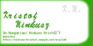 kristof minkusz business card